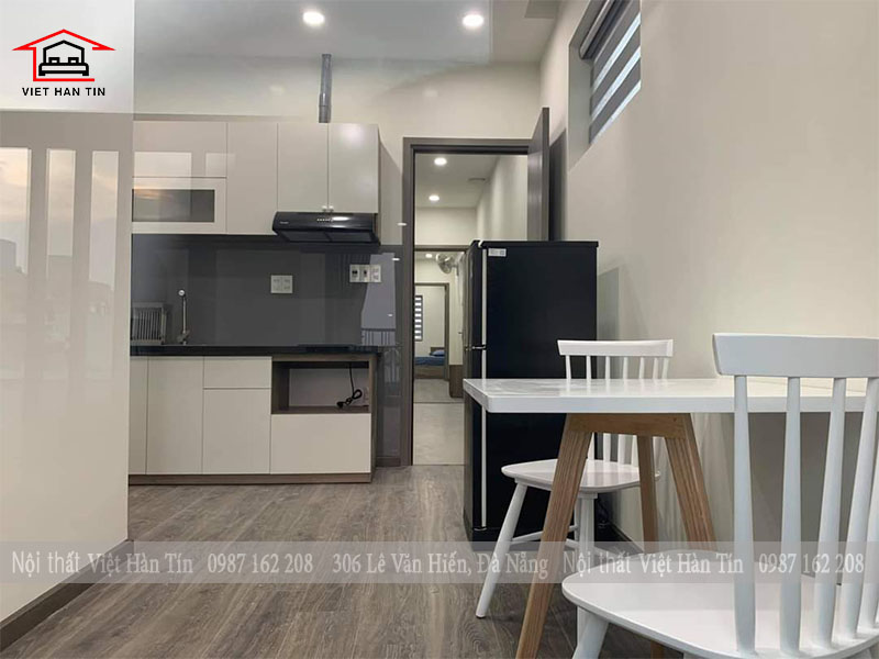 bàn ghế tủ bếp căn hộ chung cư nhỏ